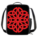 Red Celtic Knot Print Crossbody Lunch Bag
