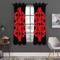 Red Celtic Knot Print Grommet Curtain Panels
