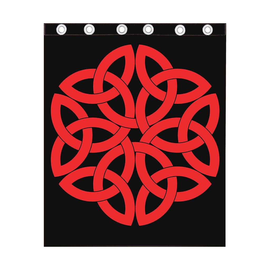 Red Celtic Knot Print Curtain