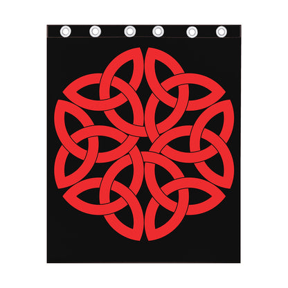 Red Celtic Knot Print Curtain