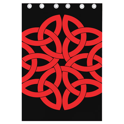 Red Celtic Knot Print Curtain