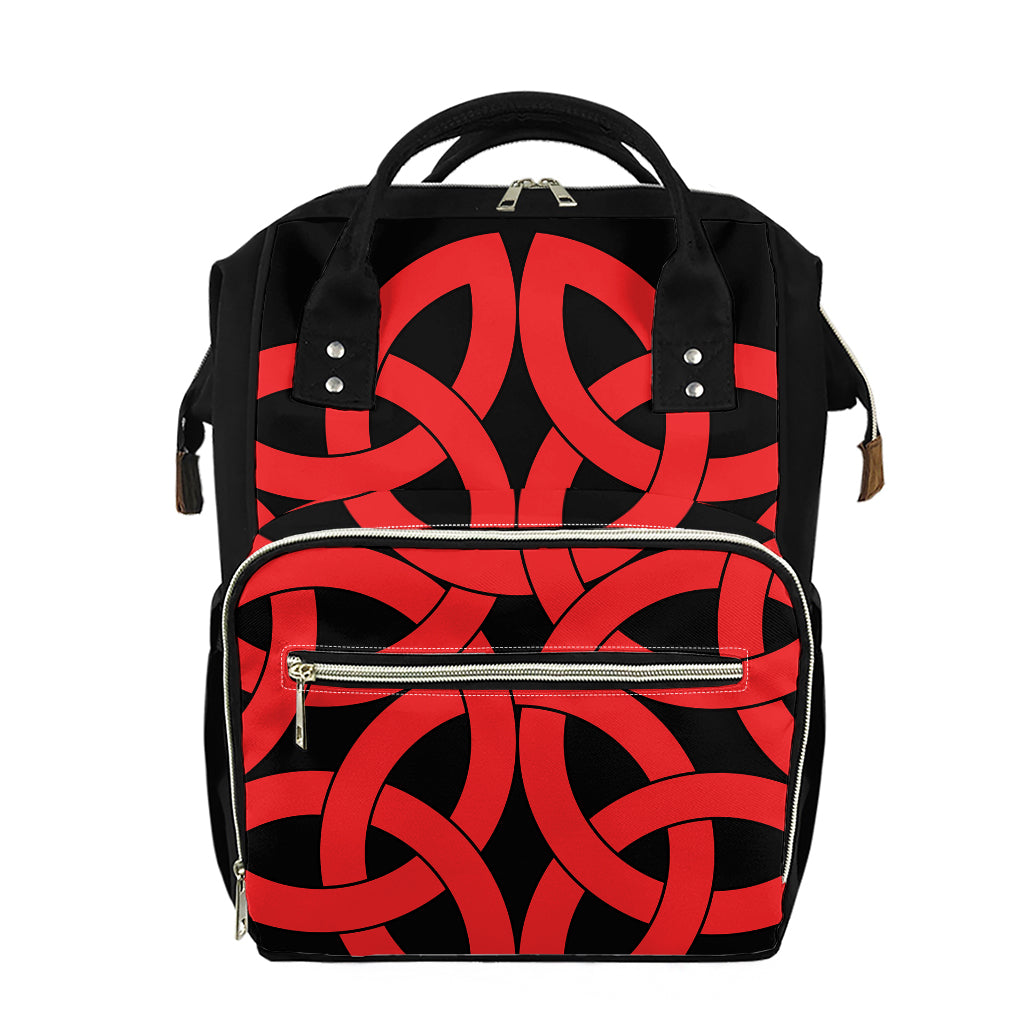 Red Celtic Knot Print Diaper Bag