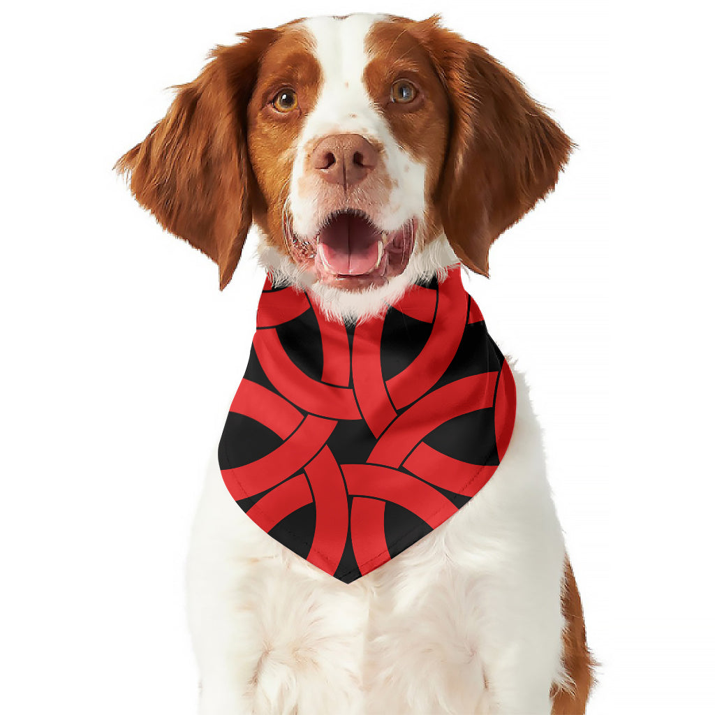 Red Celtic Knot Print Dog Bandana