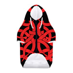 Red Celtic Knot Print Dog Zip Up Hoodie