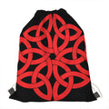Red Celtic Knot Print Drawstring Bag