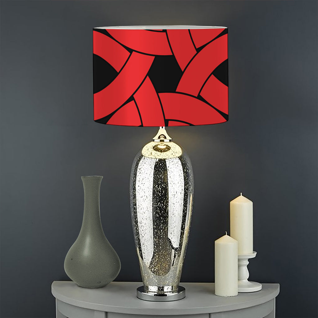 Red Celtic Knot Print Drum Lamp Shade