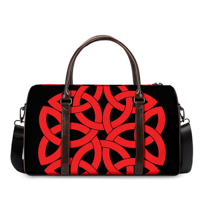 Red Celtic Knot Print Duffle Bag