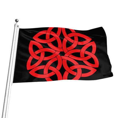 Red Celtic Knot Print Flag