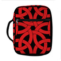 Red Celtic Knot Print Front Pocket Bible Bag