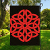 Red Celtic Knot Print Garden Flag