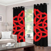 Red Celtic Knot Print Grommet Curtains