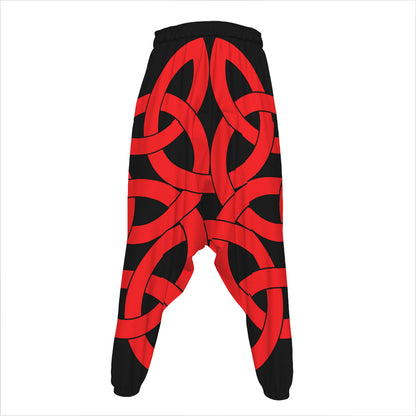 Red Celtic Knot Print Hammer Pants