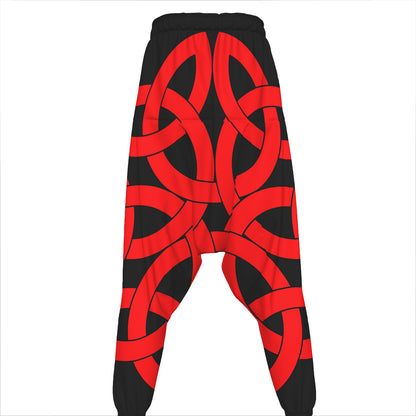 Red Celtic Knot Print Hammer Pants