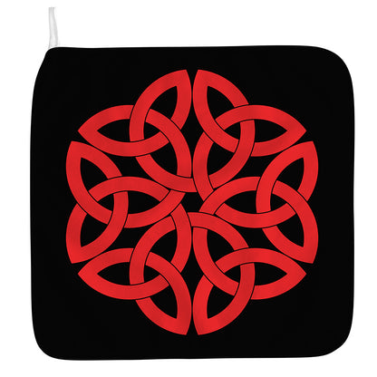 Red Celtic Knot Print Hand Towel
