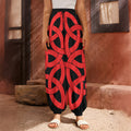 Red Celtic Knot Print Harem Pants