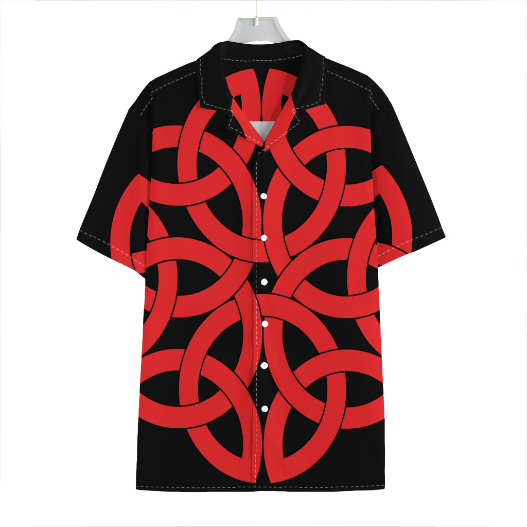 Red Celtic Knot Print Hawaiian Shirt