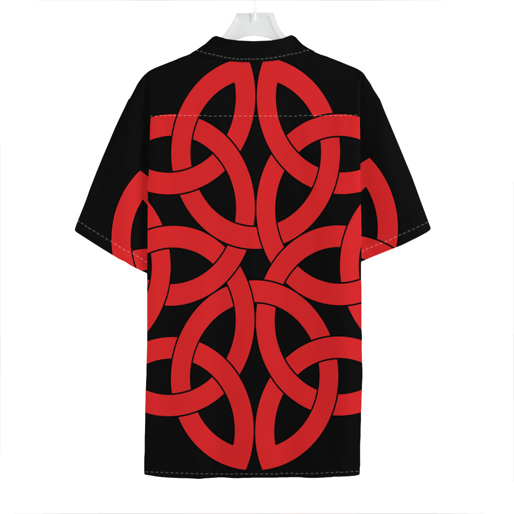 Red Celtic Knot Print Hawaiian Shirt