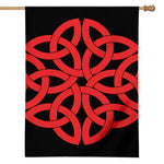 Red Celtic Knot Print House Flag