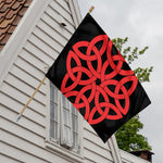 Red Celtic Knot Print House Flag