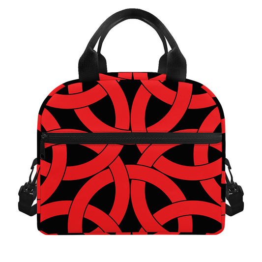 Red Celtic Knot Print Insulated Lunch Bag