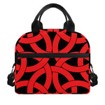 Red Celtic Knot Print Insulated Lunch Bag