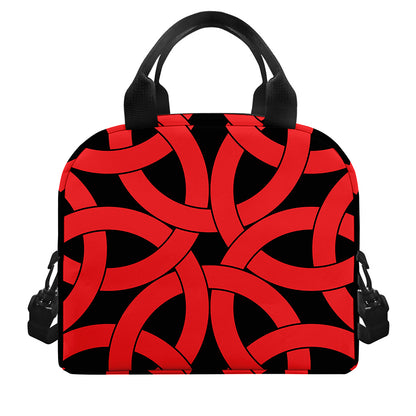 Red Celtic Knot Print Insulated Lunch Bag