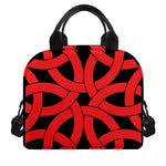 Red Celtic Knot Print Insulated Lunch Bag