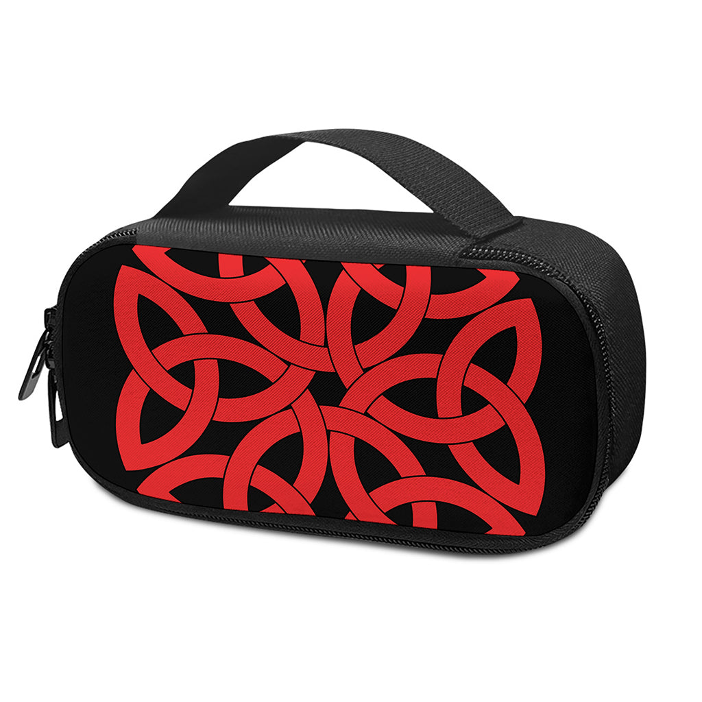 Red Celtic Knot Print Insulin Cooler Travel Case