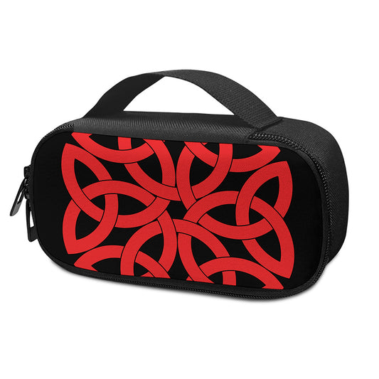 Red Celtic Knot Print Insulin Cooler Travel Case