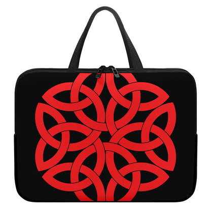 Red Celtic Knot Print Laptop Sleeve With Handle