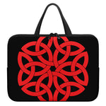 Red Celtic Knot Print Laptop Sleeve With Handle