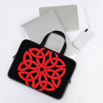 Red Celtic Knot Print Laptop Sleeve With Handle