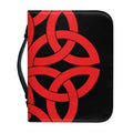 Red Celtic Knot Print Leather Bible Cover