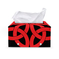 Red Celtic Knot Print Leather Tissue Box Cover