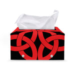 Red Celtic Knot Print Leather Tissue Box Cover