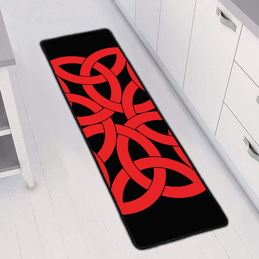 Red Celtic Knot Print Long Kitchen Mat