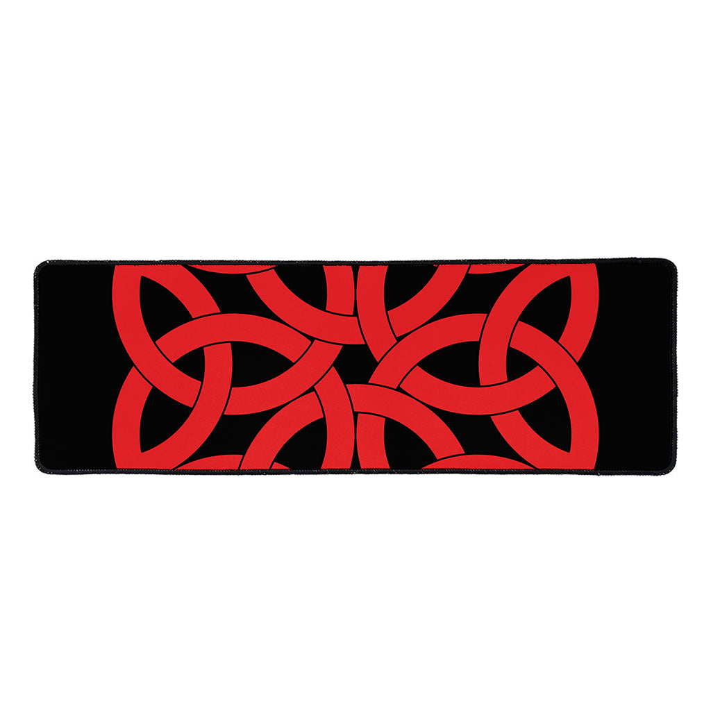 Red Celtic Knot Print Long Kitchen Mat