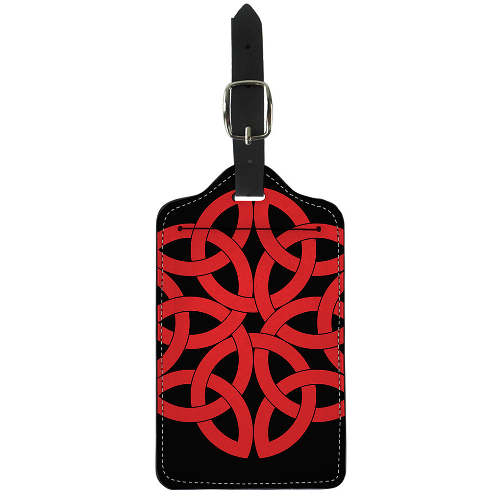 Red Celtic Knot Print Luggage Tag