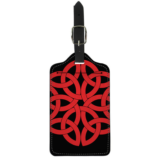 Red Celtic Knot Print Luggage Tag