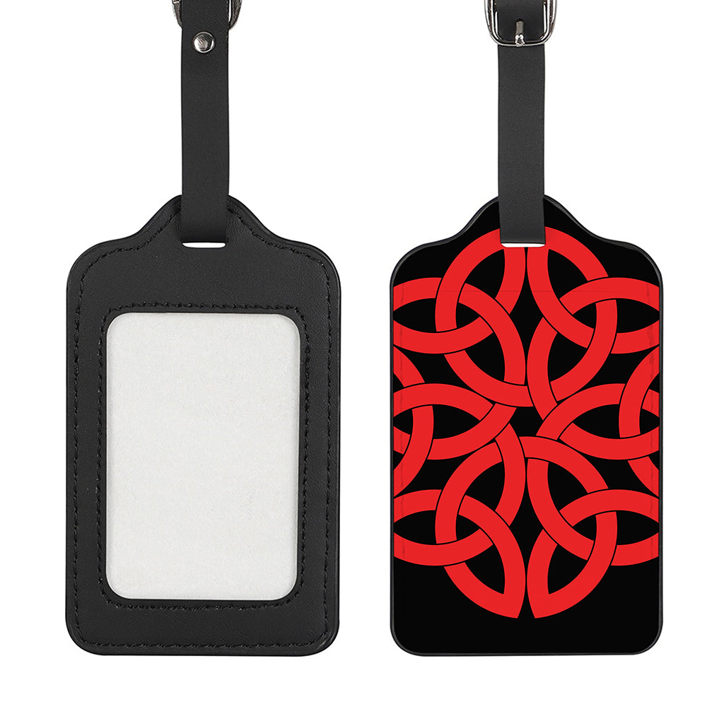 Red Celtic Knot Print Luggage Tag