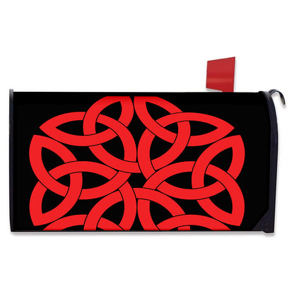 Red Celtic Knot Print Mailbox Cover