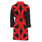 Red Celtic Knot Print Men's Bathrobe