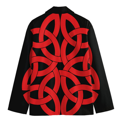 Red Celtic Knot Print Men's Blazer