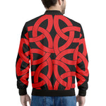 Red Celtic Knot Print Men's Bomber Jacket
