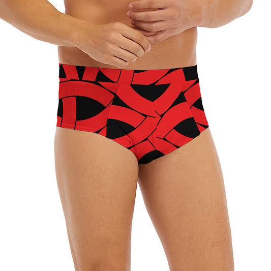 Red Celtic Knot Print Men's Briefs