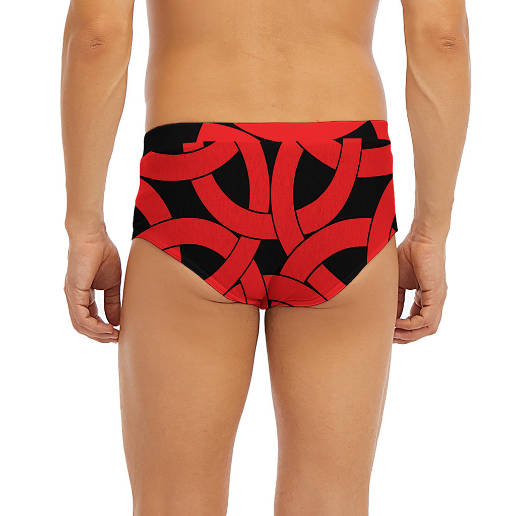 Red Celtic Knot Print Men's Briefs