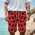 Red Celtic Knot Print Men's Cargo Shorts