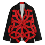 Red Celtic Knot Print Men's Cotton Blazer