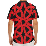 Red Celtic Knot Print Men's Deep V-Neck Shirt