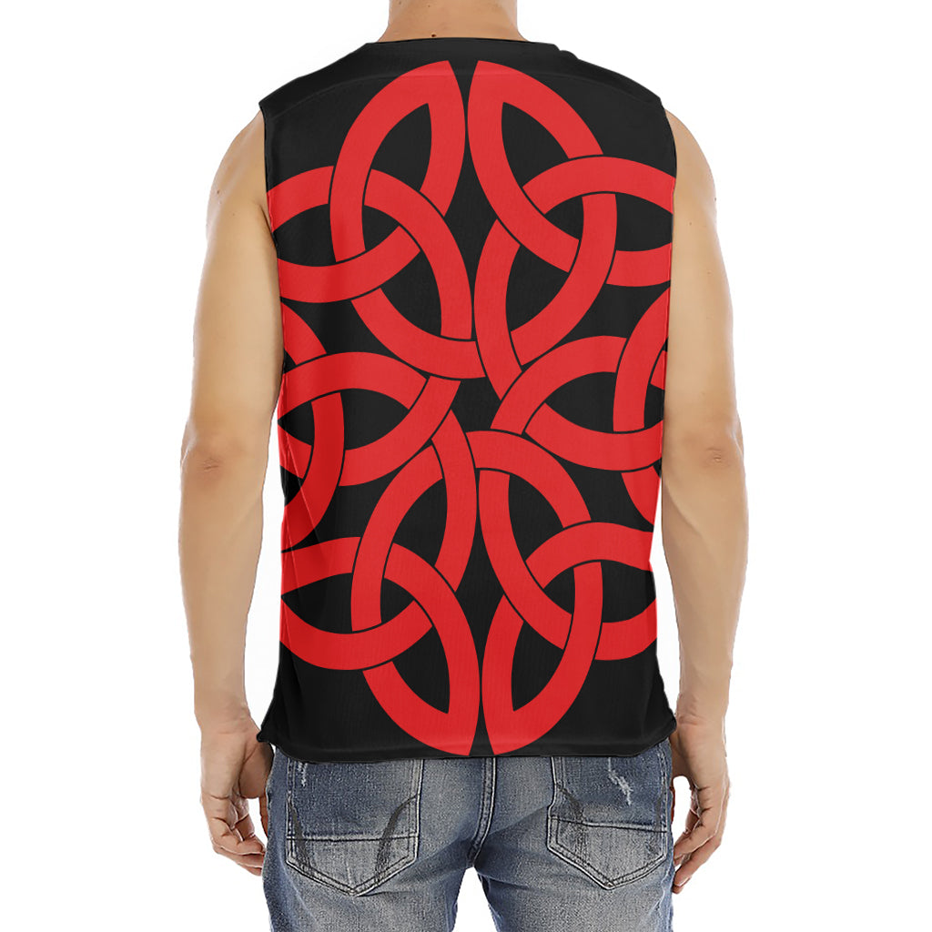 Red Celtic Knot Print Men's Fitness Tank Top